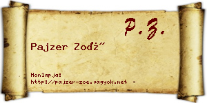 Pajzer Zoé névjegykártya